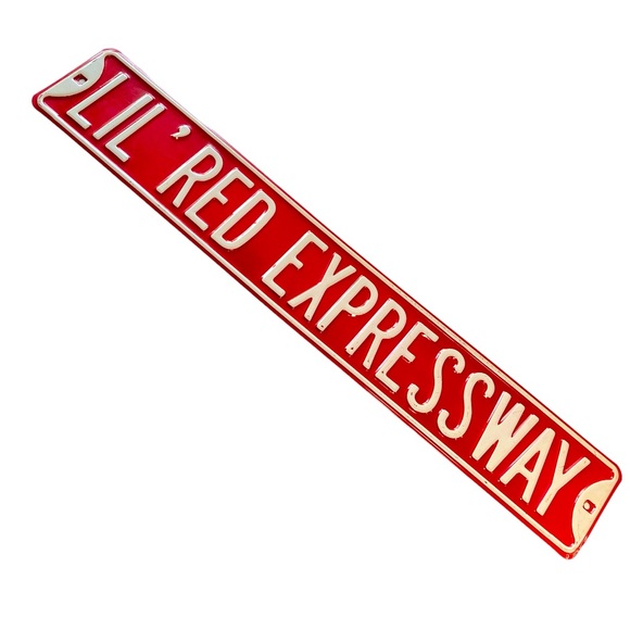 RARE 3’ VTG Metal Lil Red Expressway Street Sign Garage Man Cave - Picture 6 of 10